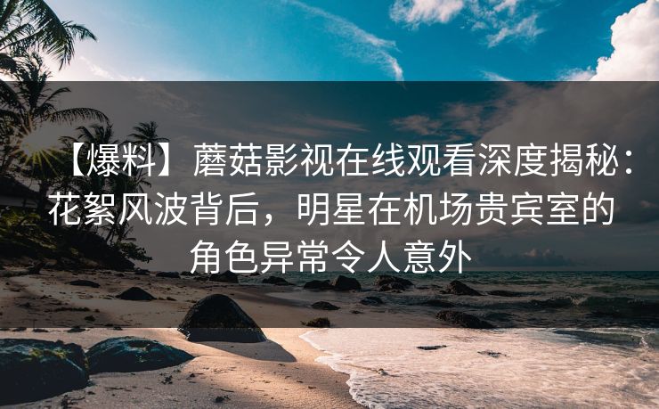 【爆料】蘑菇影视在线观看深度揭秘:花絮风波背后,明星在机场贵宾室的角色异常令人意外 【爆料】蘑菇影视在线观看深度揭秘:花絮风波背后,明星在机场贵宾室的角色异常令人意外